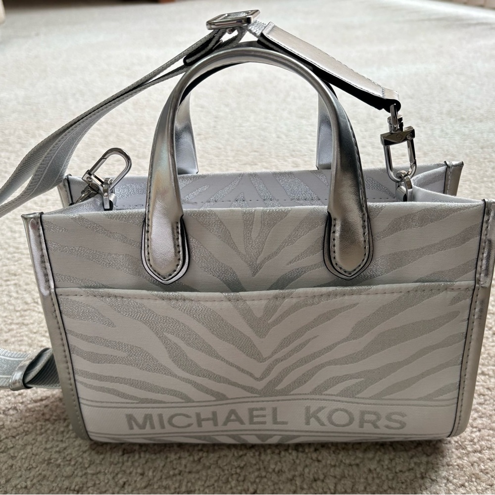 Michael Kors Silver Zebra Satchel